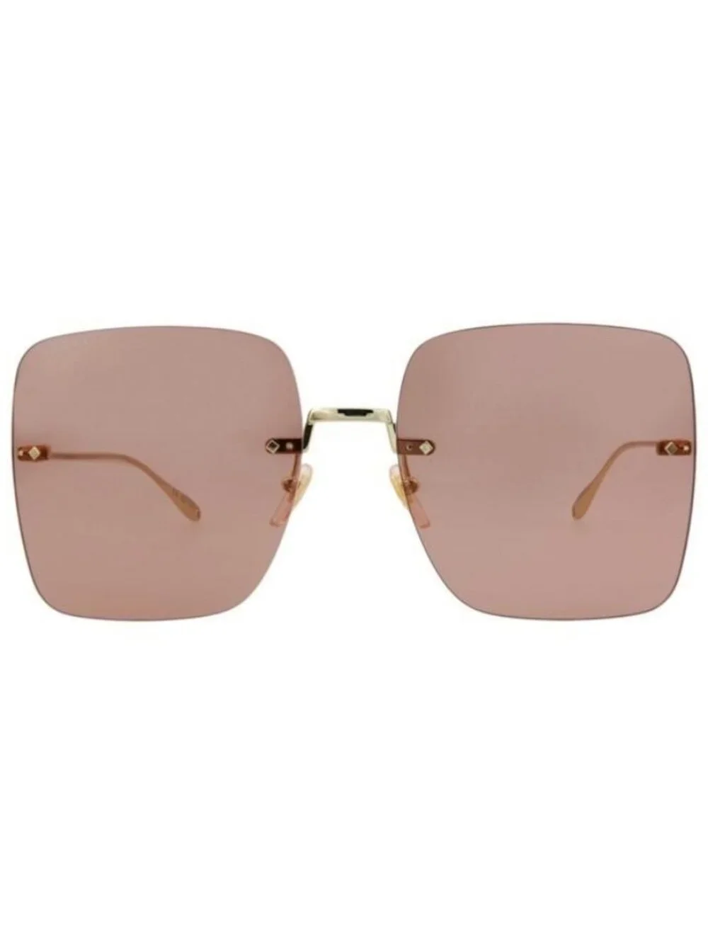 New Gucci Womens Square/Rectangle Gold Gold Red Fashion Designer Sunglasses